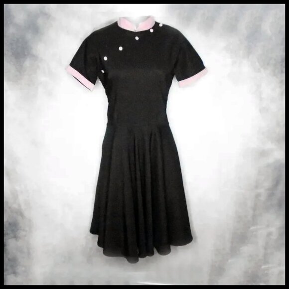 50s Style Dress Fit Flare Volup Full Skirt Rockabilly 90s Vintage - Picture 9 of 14